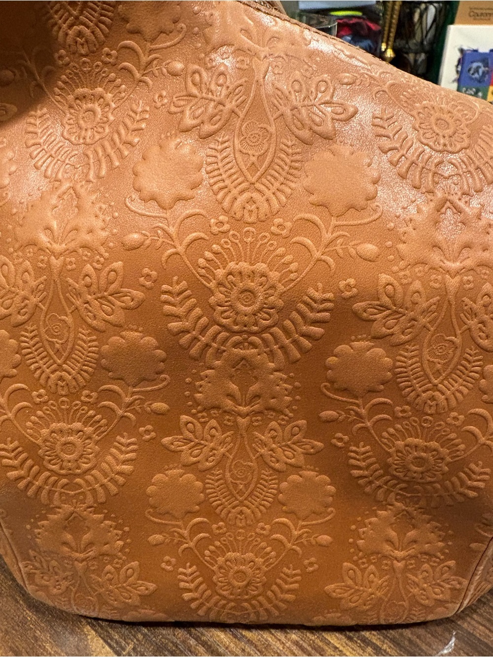 The Sak Embossed Cognac Shoulder Bag - Picture 2 of 5